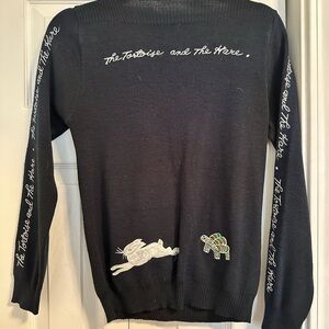 The Tortoise and The Hare Black Sweater